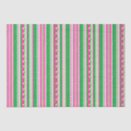 Streifen und Abstrakte Planeten, Rose Rosa und Grü Seidenpapier