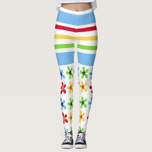 Streifen und Blume Leggings (Vorderseite)