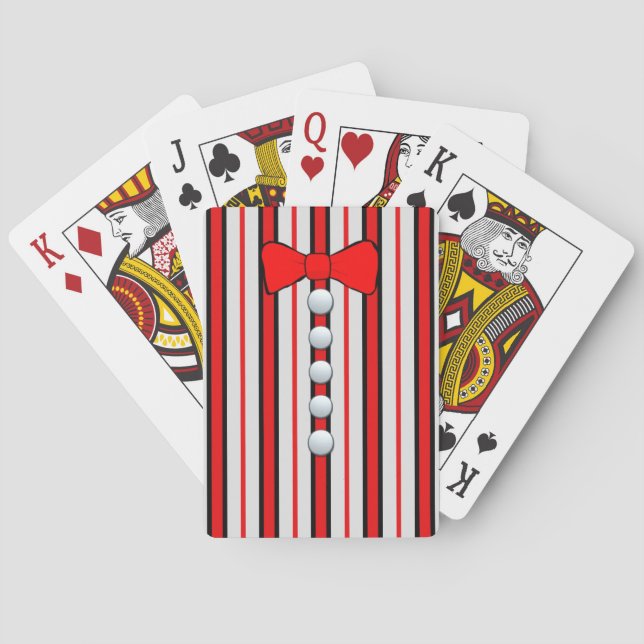 Streifen und eine rote Fliege Spielkarten (Rückseite)