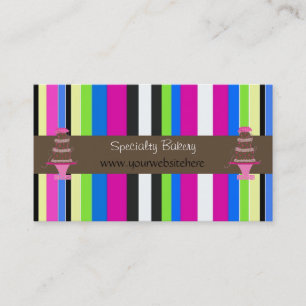 Streifen und Extravagante Kuchen Visitenkarte