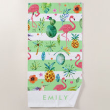 Streifen und farbenfrohe tropische Muster