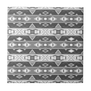 Streifen und geometrische Formen, grau, weiß Fliese