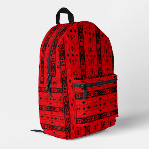 Streifen und geometrische Formen, rot Bedruckter Rucksack