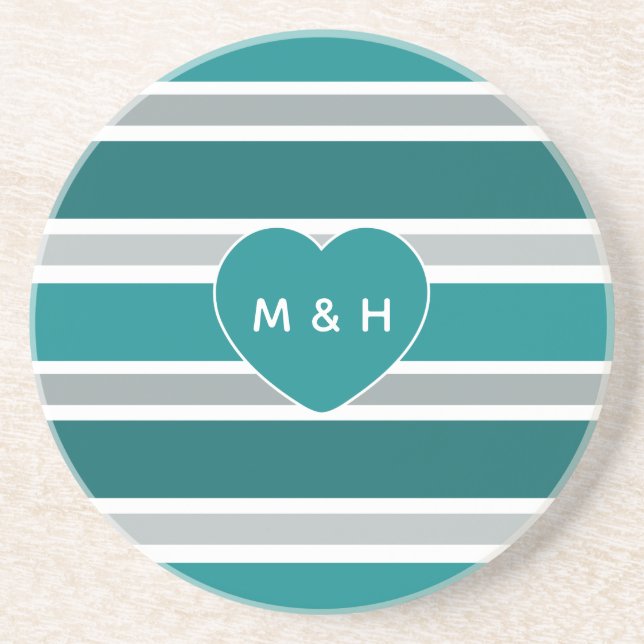 Streifen und Heft, kundenspezifisch, monogramm San Getränkeuntersetzer (Vorne)