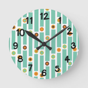 Streifen und Kreise Runde Wanduhr