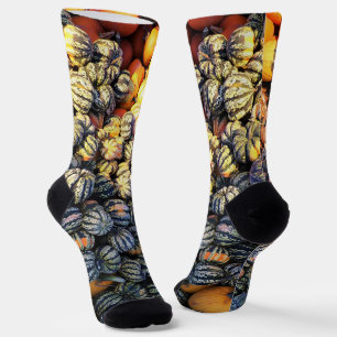 Streifen und Kürbis Socken