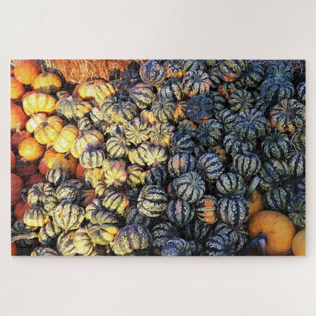 Streifen und Kürbisse  Puzzle (Horizontal)