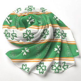Streifen und Lucky Clover Leaf Muster St Patrick's Schal