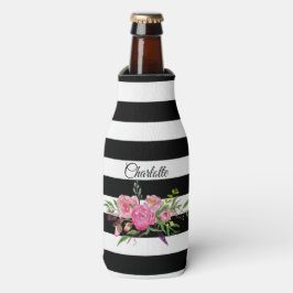 Streifen und Peonys Personalisiert Flasche Cooler Flaschenkühler