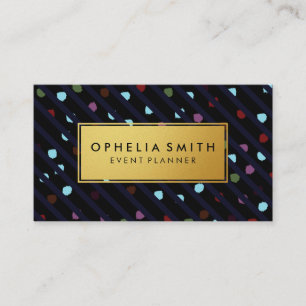 Streifen und Punkte Imitate Gold Rahmen Visitenkarte