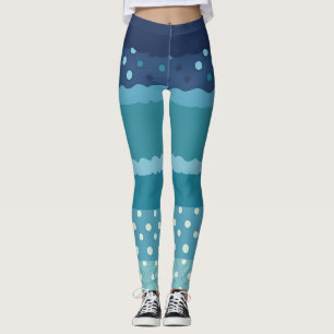 Streifen und Punkte in Blautönen Leggings