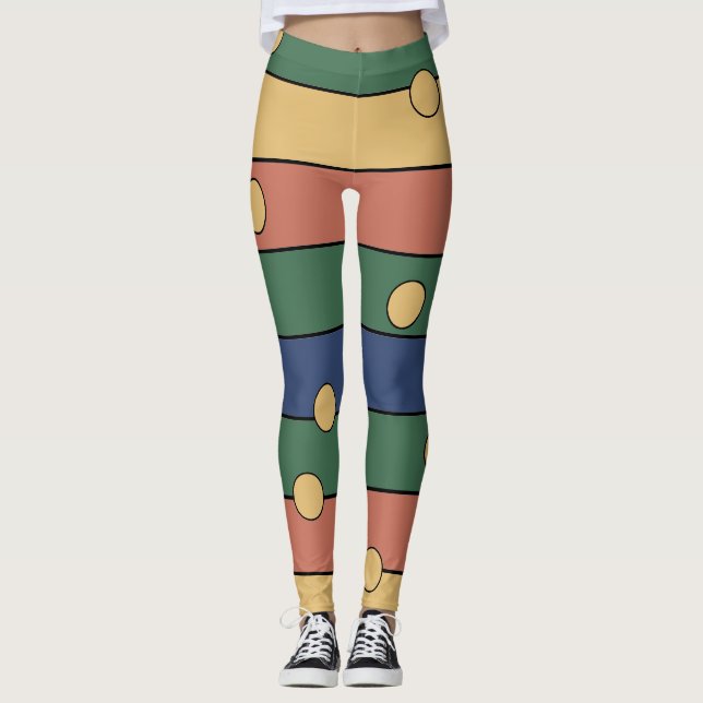 Streifen und Punkte Leggings (Vorderseite)