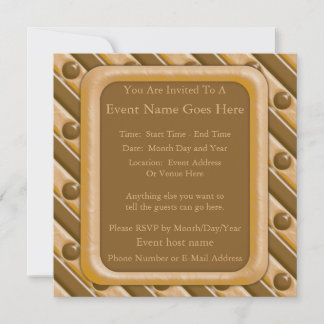 Streifen und Punkte - Schokolade-Erdnussbutter Einladung