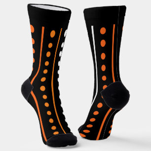 Streifen und Tupfen Orange und Schwarz Halloween Socken