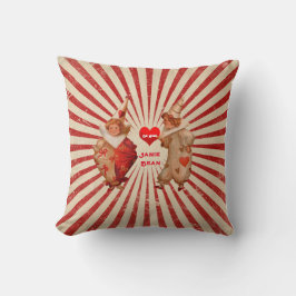 Streifen und Vintage Valentinische Clowns mit Herz Kissen