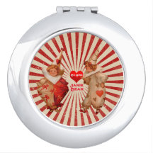 Streifen und Vintage-Valentinsclowns mit Herz
