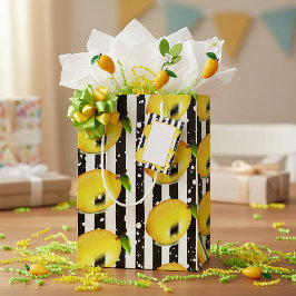 Streifen und Zitrone Mittlere Geschenktüte
