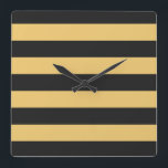 STREIFEN, verstellbar, schwarz Quadratische Wanduhr<br><div class="desc">Farbige Streifen vor der Hintergrundfarbe, die ersetzt werden kann. Spielen Sie mit verschiedenen Hintergrundfarben, um ein persönliches Spiel zu erstellen!</div>