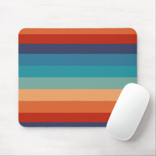 Streifen Vintage-Farbe Alter Stil Bunte Geometrie Mousepad