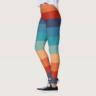 Streifen Vintage-Farbe Alter Stil Bunter Geometris Leggings