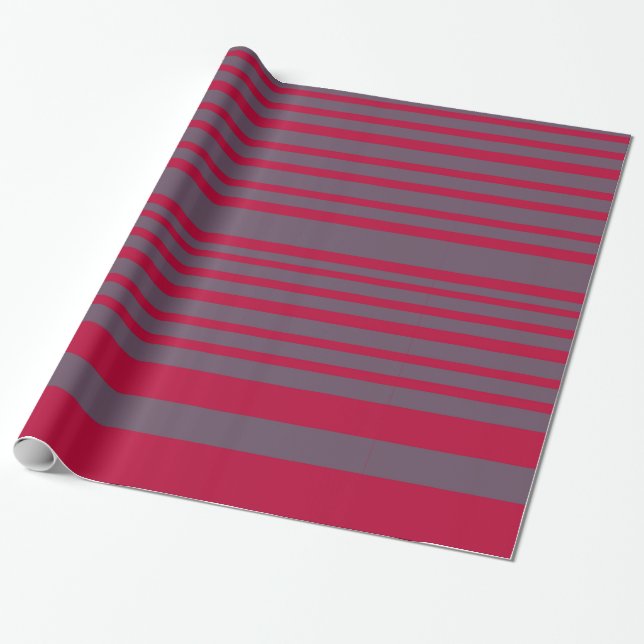 Streifen Wrapping PaperRed Gray Geschenkpapier (Ungerollt)