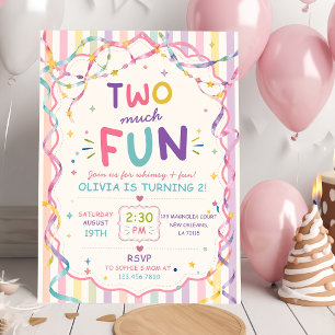 Streifen Zu Viel Spaß Bunter Geburtstag Einladung