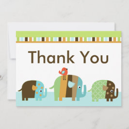 Streifenafrikanischer Elefant Dankeschön-Karte Dankeskarte