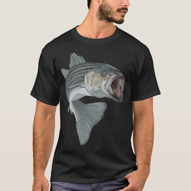Streifenbarsch-Angeln T-Shirt (Vorderseite)