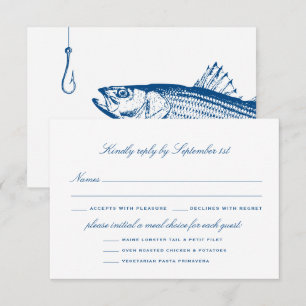 Streifenbarsch Optionen Elegante Hochzeit RSVP Karte