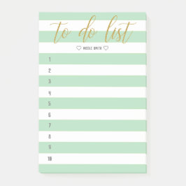 Streifenbürste in einer Liste Post-it Klebezettel