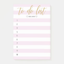 Streifenbürste in einer Liste Post-it Klebezettel