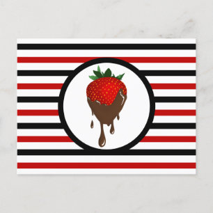 Streifenchic CHOCOLATE STRAWBERRY Postcard Postkarte