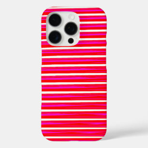 Streifendesign in Rot und Weiß iPhone 16 Pro Hülle