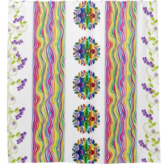 Streifenduschvorhang Duschvorhang (Vorderseite)