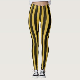 Streifenfarben Schwarz und Gold Halloween Leggin Leggings