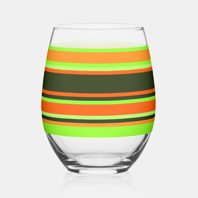 Streifenglas - Limon, orange und Mandarine Weinglas Ohne Stiel (Vorderseite)
