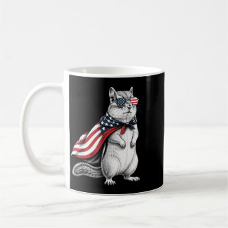 Streifenhörnchen 4. Juli US-amerikanische Flagge P Kaffeetasse