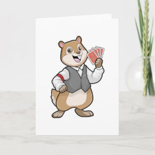 Streifenhörnchen beim Poker mit Pokerkarten Karte