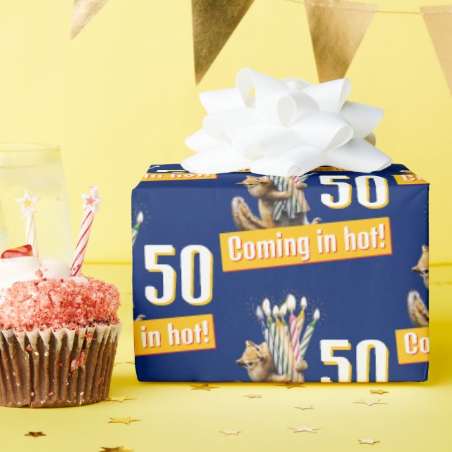 Streifenhörnchen-Geburtstagskerzen Geschenkpapier (Geburtstagsparty)