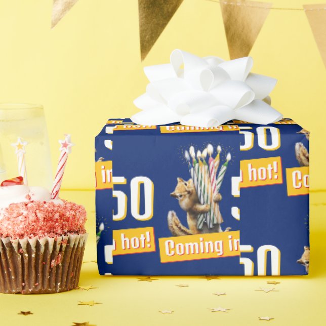 Streifenhörnchen-Geburtstagskerzen Geschenkpapier (Geburtstagsparty)