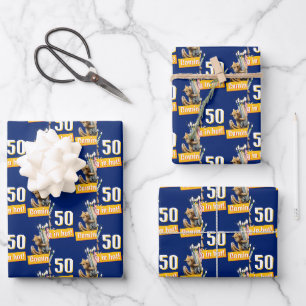 Streifenhörnchen-Geburtstagskerzen Geschenkpapier Set