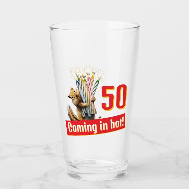 Streifenhörnchen-Geburtstagskerzen Glas (Vorderseite)