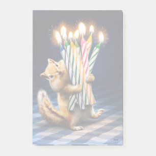 Streifenhörnchen-Geburtstagskerzen Post-it Klebezettel