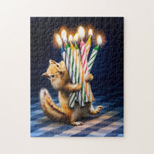 Streifenhörnchen-Geburtstagskerzen Puzzle