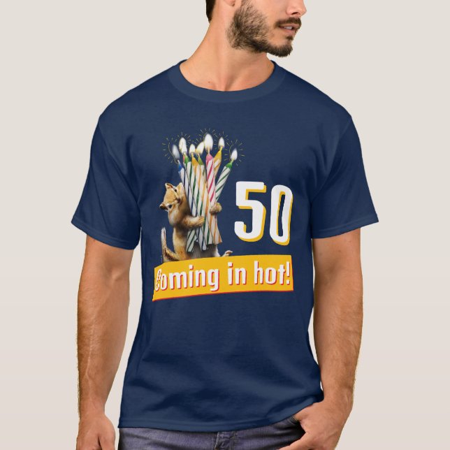 Streifenhörnchen-Geburtstagskerzen T-Shirt (Vorderseite)