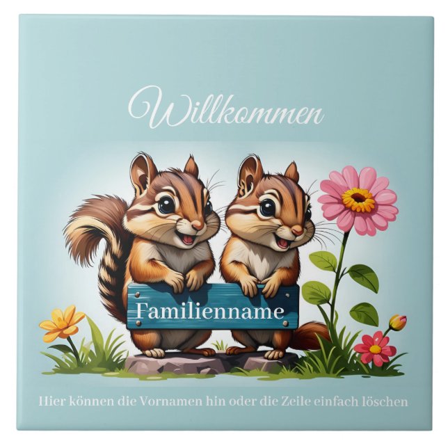 Streifenhörnchen informieren fliese (Vorderseite)