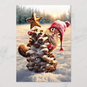 Streifenhörnchen mit Kiefernzapfenbaum Einladung