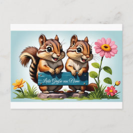 Streifenhörnchen schicken Grüße Postkarte