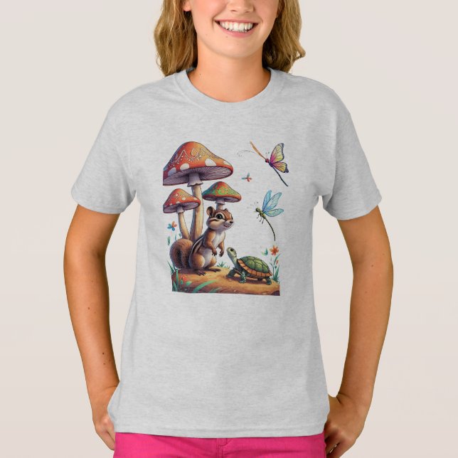 Streifenhörnchen & Schildkröte T-Shirt (Vorderseite)