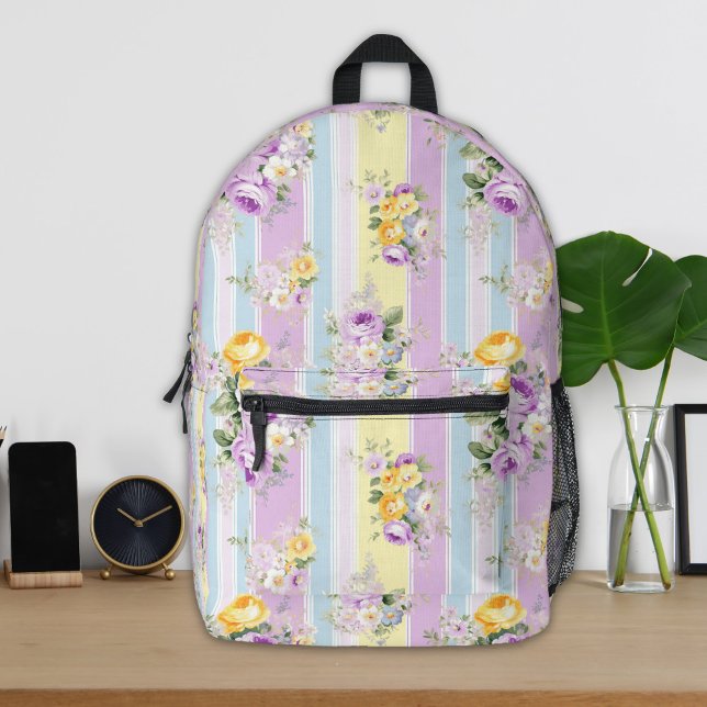 Streifenlavender Floral Rucksack (Von Creator hochgeladen)